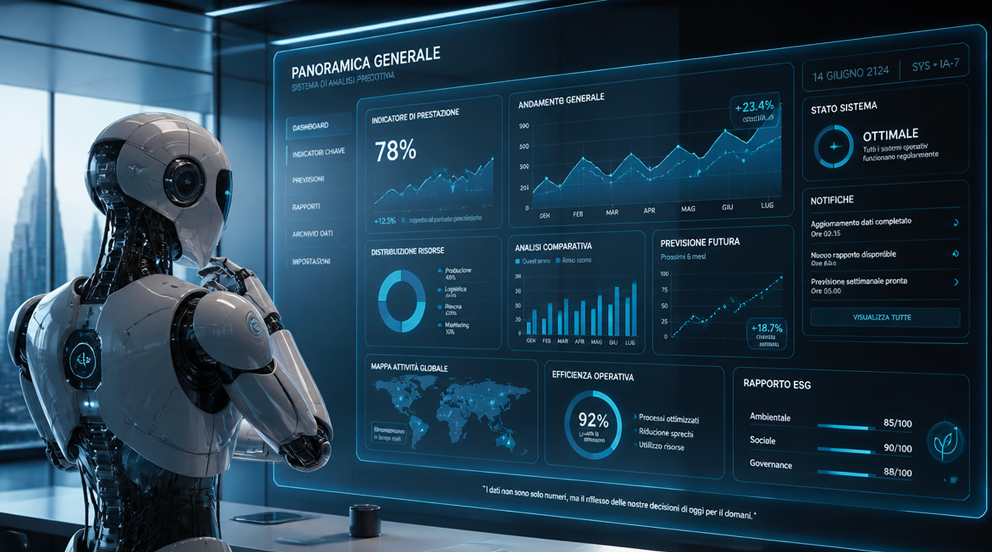 Robot AI moderno in ambiente lavorativo